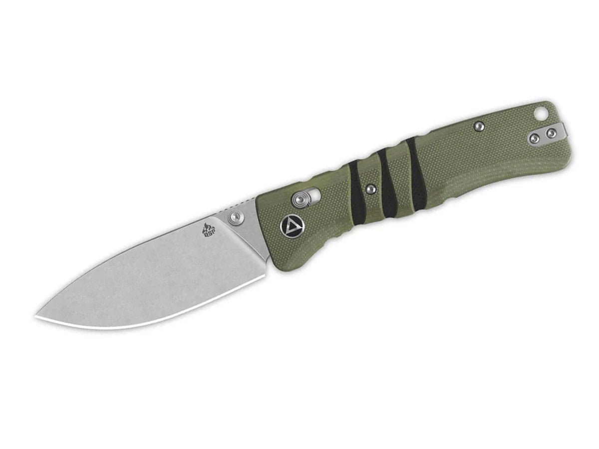 Coltello EDC QSP Ripley G-10 14C28N stonewash verde/nero QS160-C1