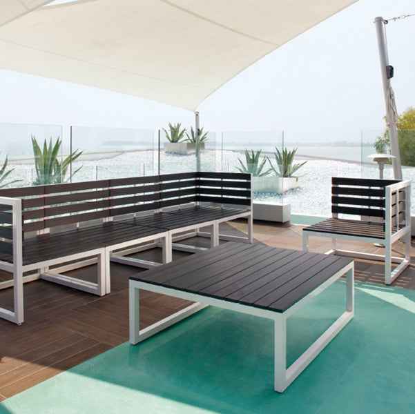 Poltrona Salotto Quick - angolare sinistro - 66 x 70 x 70 cm - alluminio/legno - King Collection