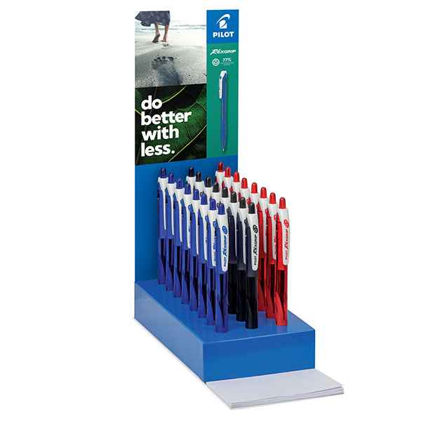 Penna a sfera Rexgrip - punta 1.0 mm - colori assortiti - Pilot - expo 40 pezzi