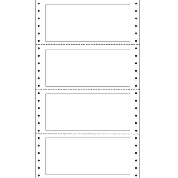 Etichette adesive a modulo continuo TT951 - in carta - corsia singola - permanenti - 140 x 60 mm - 4 et/fg - 100 fogli - bianco - Markin
