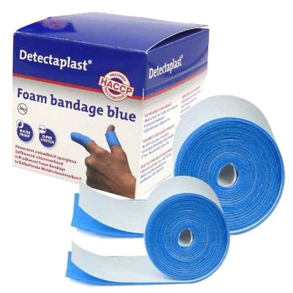 Bendaggio coesivo Detectaplast - per HACCP - 6 cm x 4,5 m - blu - PVS
