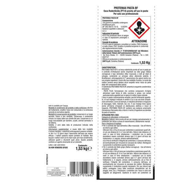 Busta rodenticida - 1,53 kg - pasta blu - Protemax