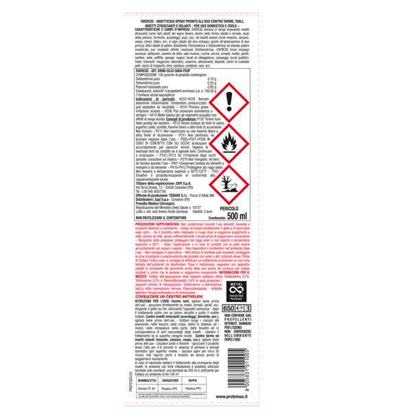 Insetticida Spray - con cannuccia - per insetti striscianti - 500 ml - Protemax