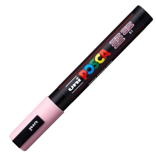 Marcatore a base d'acqua Uni Posca PC5M  - punta tonda media da 1,8mm a 2,5mm - rosa chiaro - Uni Mitsubishi
