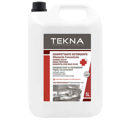 Disinfettante detergente - per superfici - super concentrato - 5 lt - Tekna