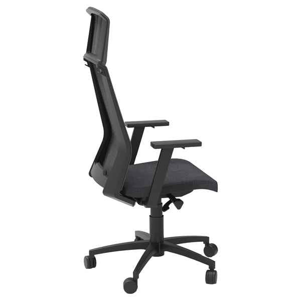 Poltrona semidirezionale Light LLNPRO - con braccioli regolabili - nero - Unisit