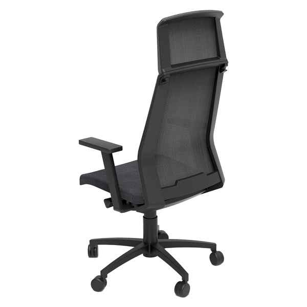 Poltrona semidirezionale Light LLNPRO - con braccioli regolabili - nero - Unisit