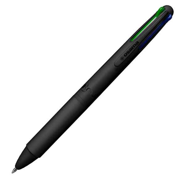 Penna a sfera 4 Multi All Black - con astuccio - punta 1,00 mm - 4 colori  - Osama - conf. 6 pezzi