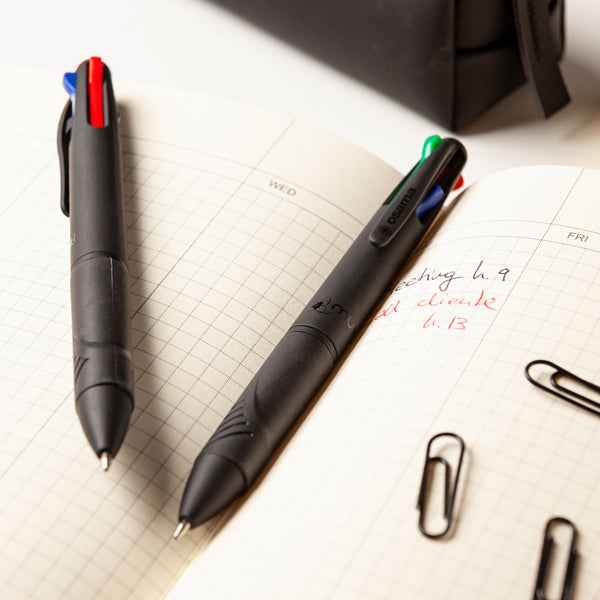 Penna a sfera 4 Multi All Black - con astuccio - punta 1,00 mm - 4 colori  - Osama - conf. 6 pezzi