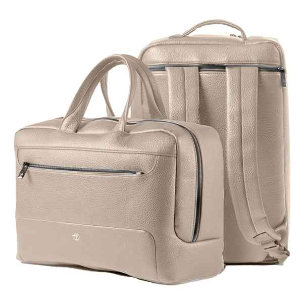 Borsa zainabile bi-bag Gate Trended - 42 x 28 x 14 cm - ecopelle - ghiaccio - In Tempo