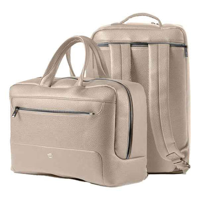 Borsa zainabile bi-bag Gate Trended - 42 x 28 x 14 cm - ecopelle - ghiaccio - In Tempo