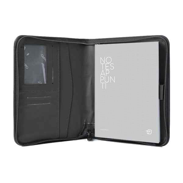Portablocco Gate Trended - 19 x 23 cm - f.to utile A5 - ecopelle - nero - In Tempo