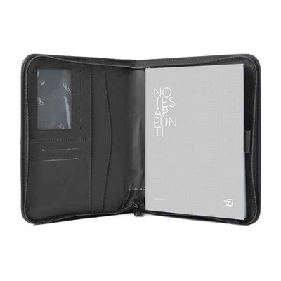 Portablocco Gate Trended - 19 x 23 cm - f.to utile A5 - ecopelle - nero - In Tempo