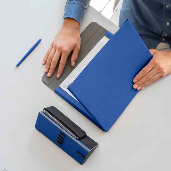 Portablocco Meet - con alette magnetiche - 31 x 25 x 1,4 cm - blu - In Tempo