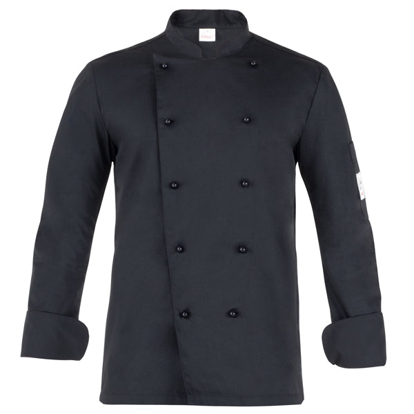 Giacca cuoco Adriano - da uomo - manica lunga - taglia M - nero - Giblor's