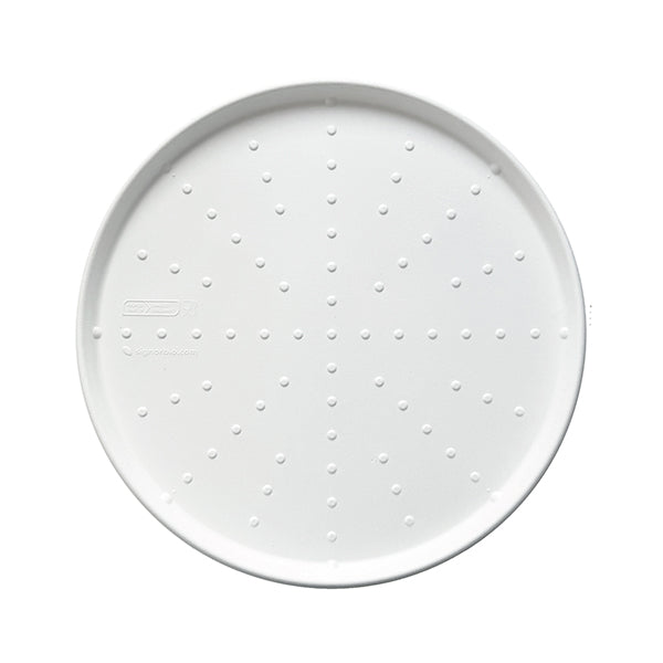 Piatto piano monouso - per pizza - rotondo - diametro 32,5 cm - canna da zucchero - bianco - Signor Bio - conf. 50 pezzi