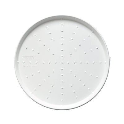 Piatto piano monouso - per pizza - rotondo - diametro 32,5 cm - canna da zucchero - bianco - Signor Bio - conf. 50 pezzi