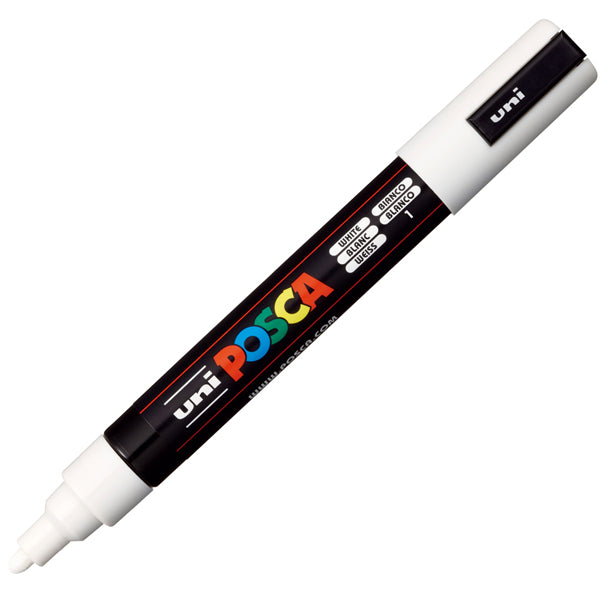Marcatore Uni Posca PC5M - punta media 1,8-2,5 mm - colori assortiti - Uni Mitsubishi - conf. 4 pezzi