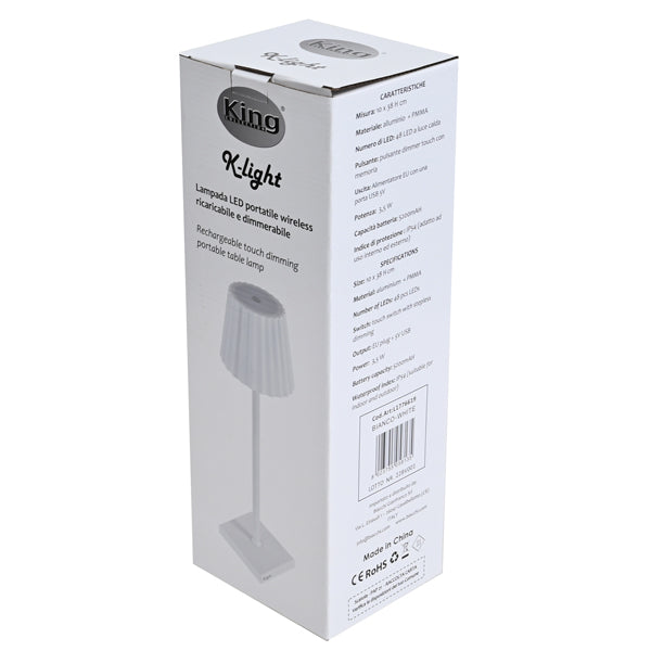 Lampada da tavolo - a led - 10 x 10 x 38 cm - alluminio/pmma - ruggine - King Collection
