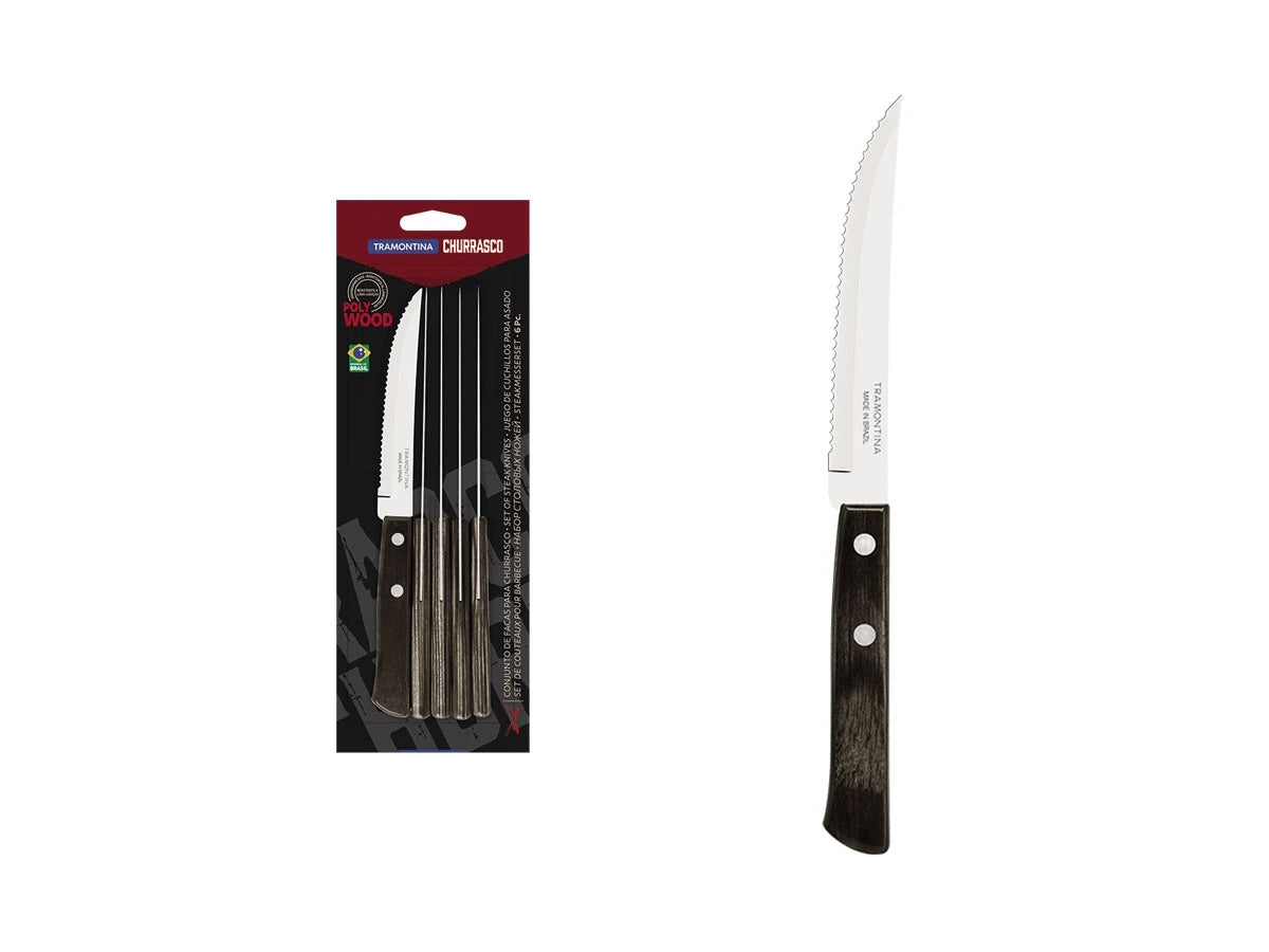Tramontina POLYWOOD FSC SET CARNE/BBQ 6 PZ 21198/915 Brown