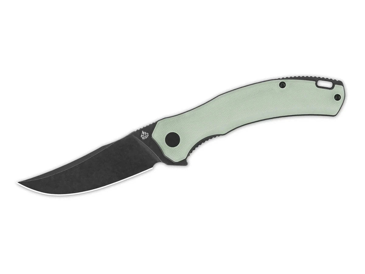 Coltello EDC QSP Walrus G-10 D2 black stonewash manico giada QS151-A2