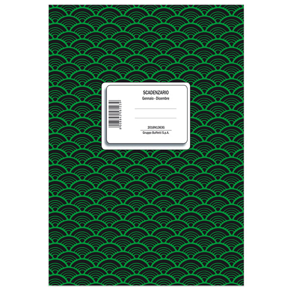 Registro scadenzario spiralato Gennaio/Dicembre - 10 pagine per mese - 24 x 17 cm - 2016N1363 - Data Ufficio