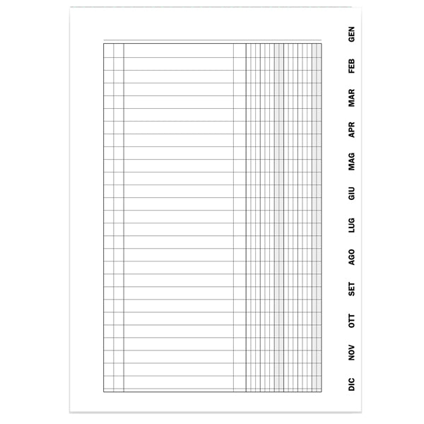 Registro scadenzario spiralato Gennaio/Dicembre - 10 pagine per mese - 24 x 17 cm - 2016N1363 - Data Ufficio