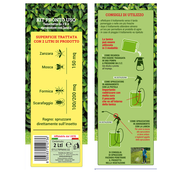 Kit insetticida antizanzare - pronto all'uso - Protemax