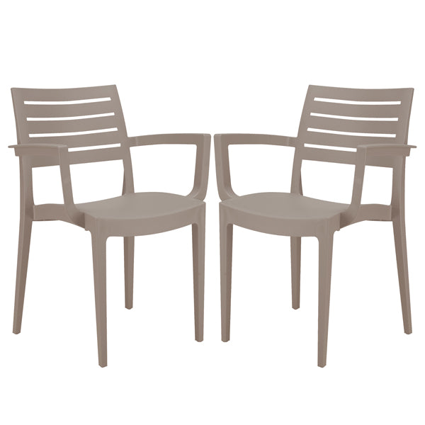 Sedia Firenze - con braccioli - 59 x 51 x 80 cm - polipropilene - juta - Grandsoleil - conf. 2 pezzi