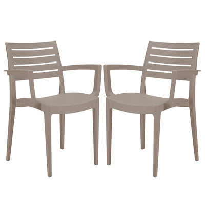 Sedia Firenze - con braccioli - 59 x 51 x 80 cm - polipropilene - juta - Grandsoleil - conf. 2 pezzi