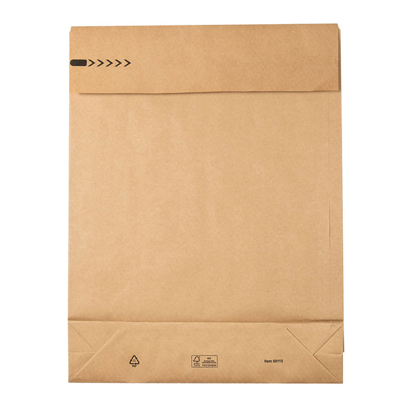 Sacchetti a fondo quadro E-Green - C3 - 35 x 45 x 8 + 10 cm - carta kraft - avana - Bong Packaging - conf. 200 pezzi