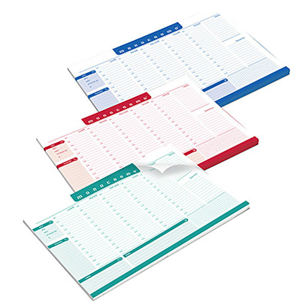 Desk planner Monocromo - da scrivania - 42 x 29,5 cm - colori assortiti - Pigna