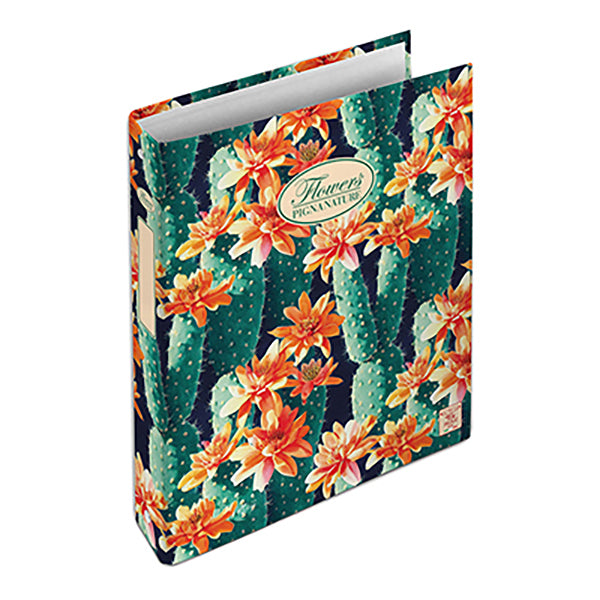 Raccoglitore Nature Flowers - A5 - 4 anelli da 30mm - dorso 3 cm - Pigna