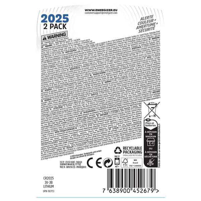 Micropila CR2025 - 3V - a pastiglia - Ultimate Lithium - Energizer - blister 2 pezzi
