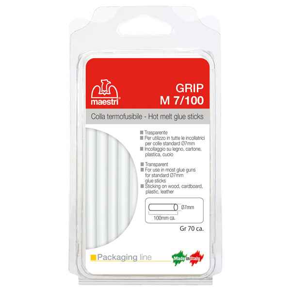 Colla termofusibile M7/100 - diametro 7 mm - lunghezza 10 cm - 70 gr - trasparente - Romeo Maestri