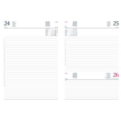Agenda giornaliera 2027 - copertina in carta imbottita - 14,5 x 20,5 cm - verde