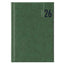 Agenda giornaliera 2027 - copertina in carta imbottita - 17 x 24 cm - verde