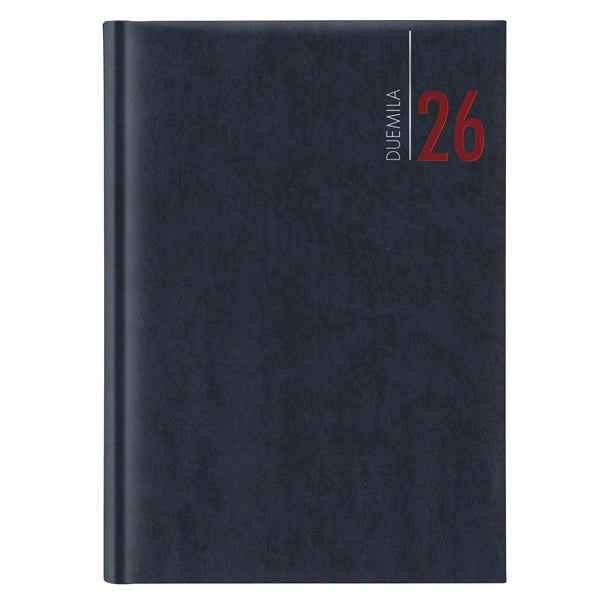 Agenda settimanale 2027 - copertina in carta imbottita - 17 x 24 cm - blu