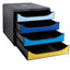 Cassettiera Big Box Bee Blue - 4 cassetti A4 - nero/multicolore - Exacompta