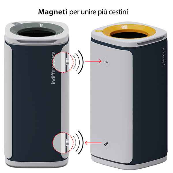 Cestino gettacarte Wastee - per raccolta differenziata - 60 L - Grigio - Kobra