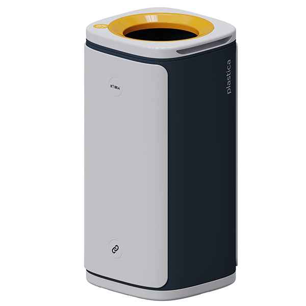 Cestino gettacarte Wastee - per raccolta differenziata - 60 L - Giallo - Kobra