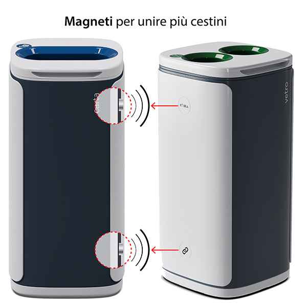 Cestino gettacarte Wastee - per raccolta differenziata - 60 L - Blu - Kobra