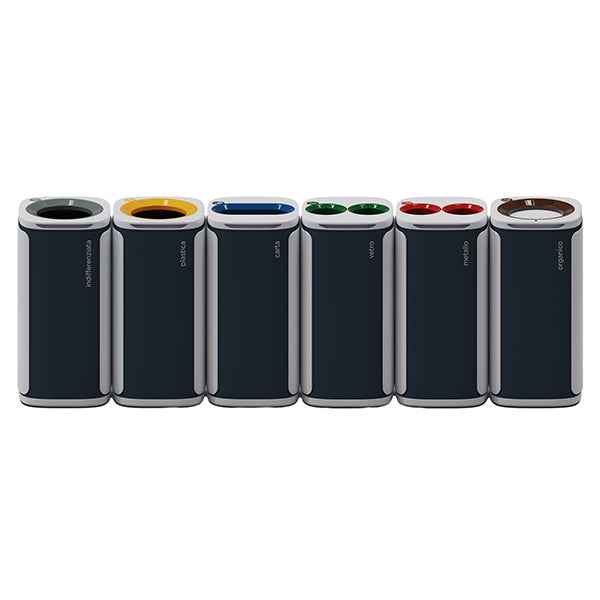 Cestino gettacarte Wastee - per raccolta differenziata - 60 L - Blu - Kobra