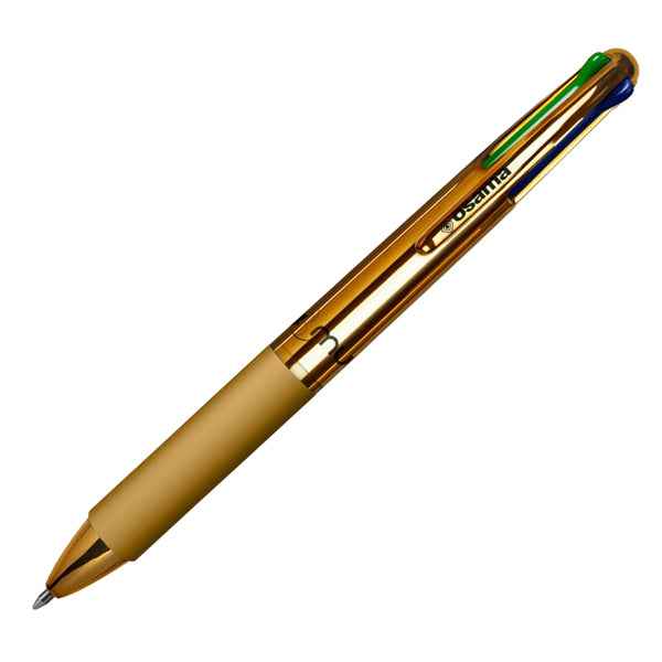 Penna a sfera scatto 4 Color - fusto cromato - Osama - expo 42 pezzi
