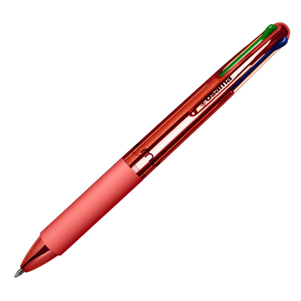 Penna a sfera scatto 4 Color - fusto cromato - Osama - expo 42 pezzi