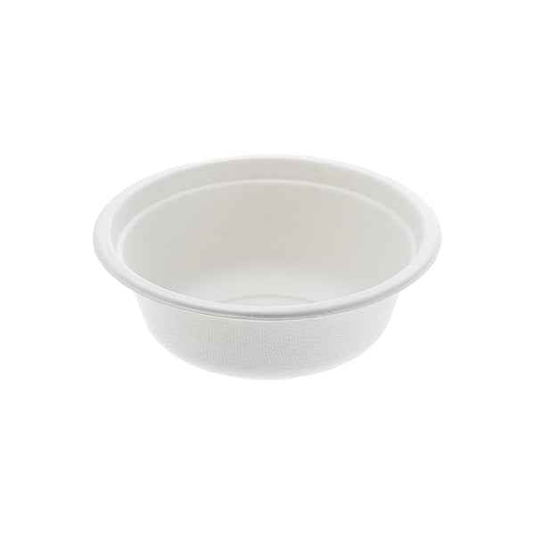 Ciotola monouso Bio - rotonda - diametro 13,5 cm - 350 ml - cellulosa - bianco - Leone - conf. 50 pezzi