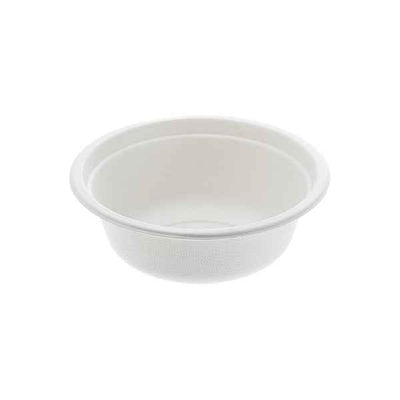 Ciotola monouso Bio - rotonda - diametro 13,5 cm - 350 ml - cellulosa - bianco - Leone - conf. 50 pezzi