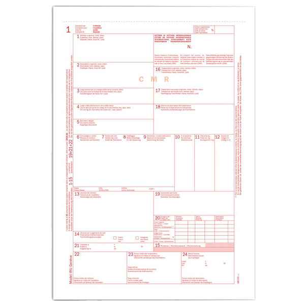 Lettera di vettura internazionale CMR SNAP - 31 x 21 cm - 5 copie autoric. - Data Ufficio