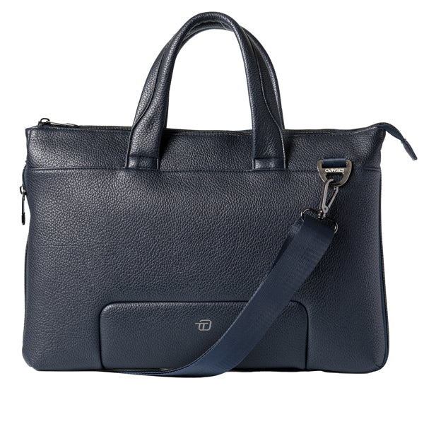Borsa espandibile Gate Trended - con manici - 41 x 30 x 7 cm - ecopelle - blu - In Tempo