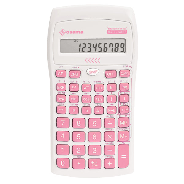 Calcolatrice scientifica OS 134/10 BeColor - bianco - tasti rosa - Osama